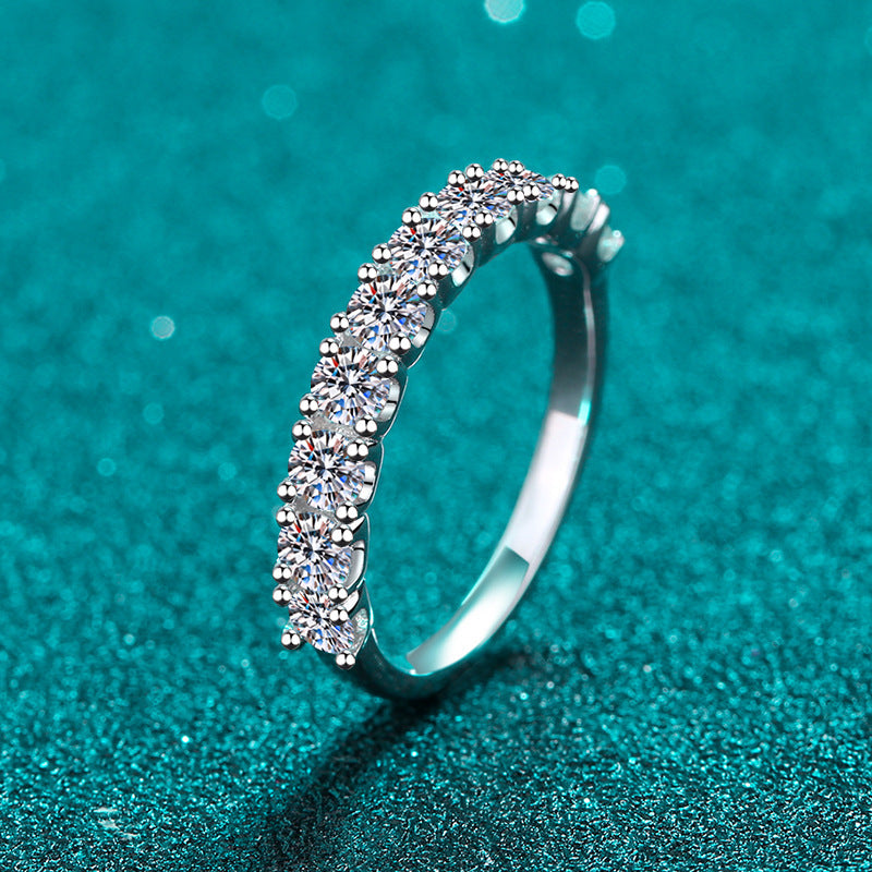 Sterling Silver Princess 1 Karat Moissanite Ring