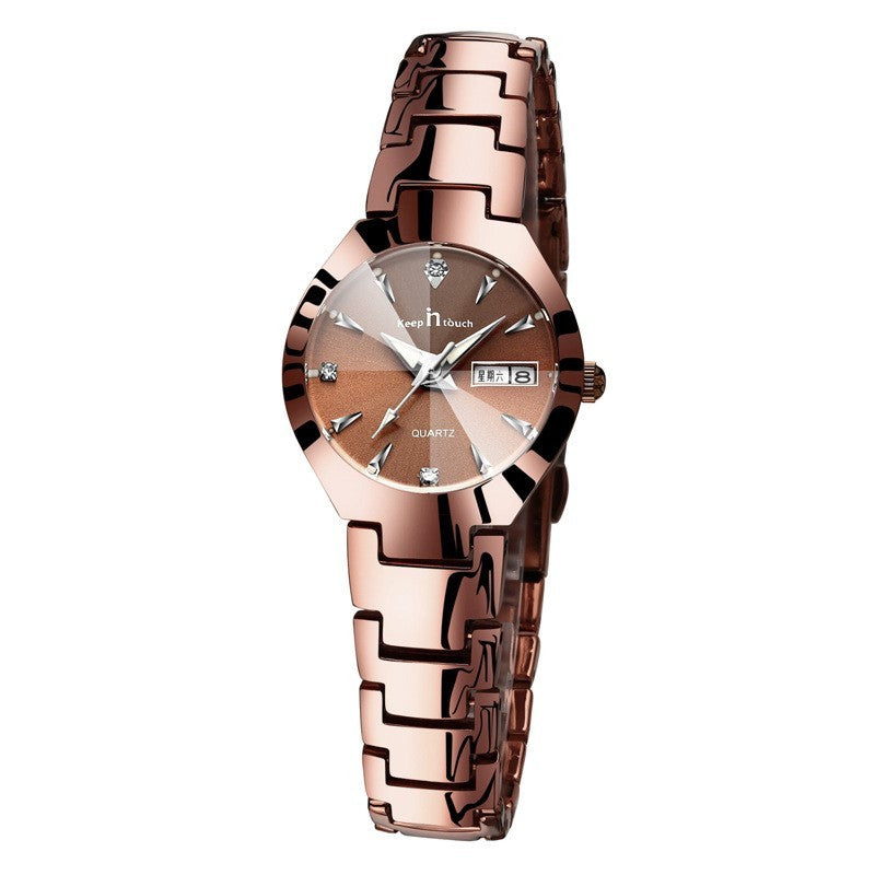 Luminous Couples Calendar Quartz Watch Set