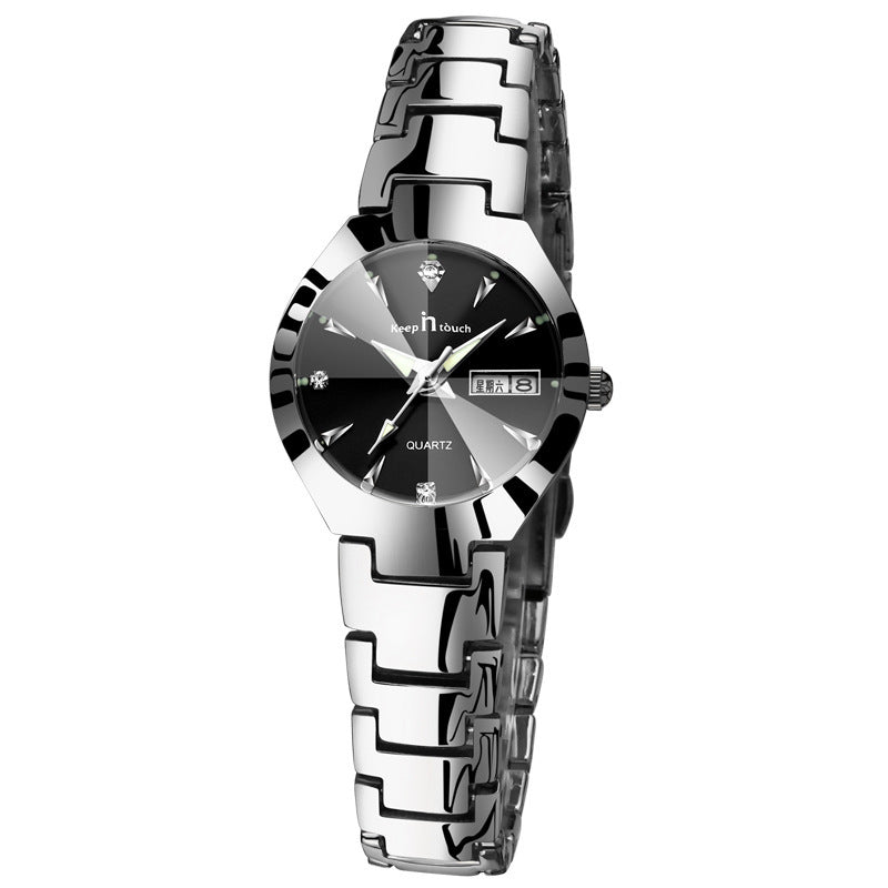 Luminous Couples Calendar Quartz Watch Set