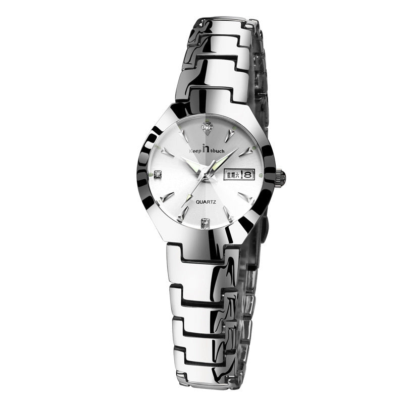 Luminous Couples Calendar Quartz Watch Set