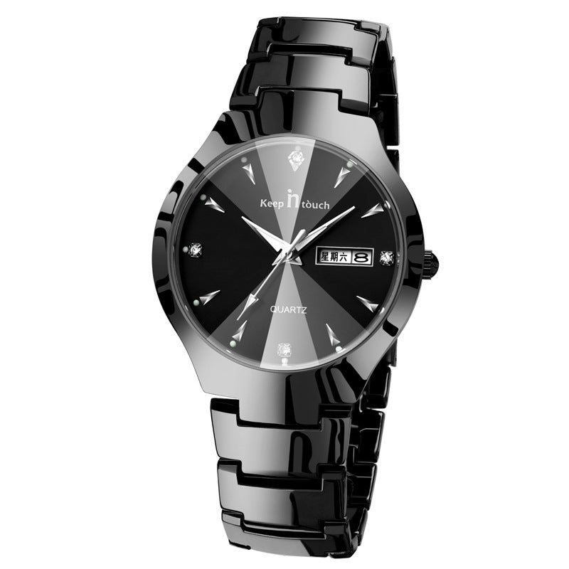 Luminous Couples Calendar Quartz Watch Set