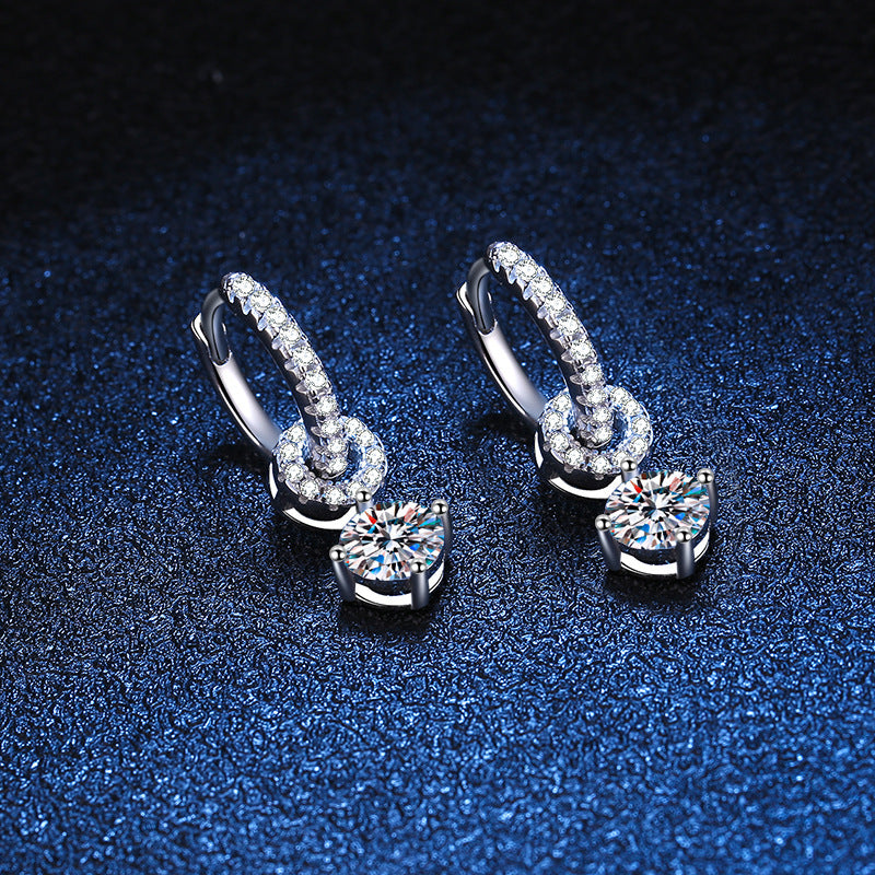 S925 Sterling Silver Moissanite Stud Earrings