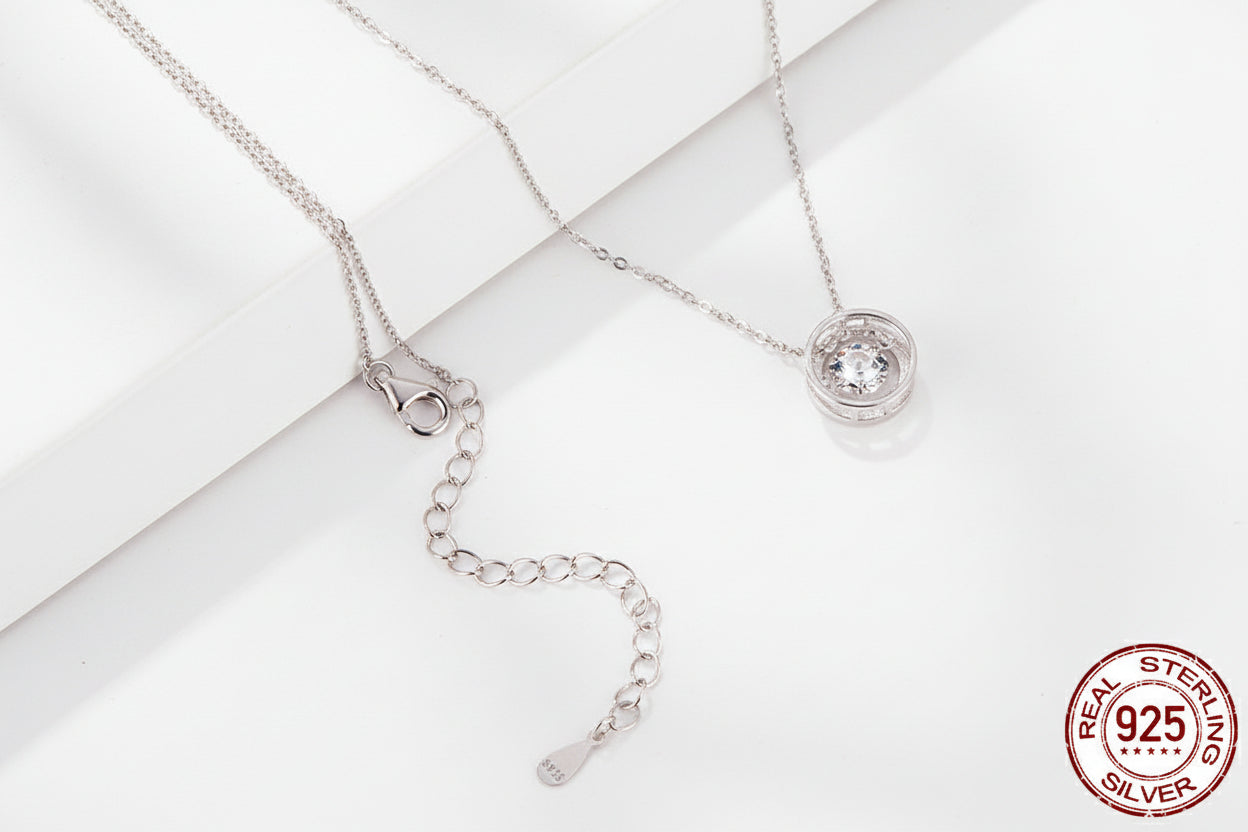 Shining Halo - Moissanite Pendant Necklace - GuardianAngel Jewels