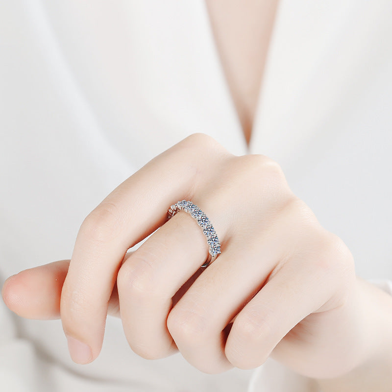 Sterling Silver Princess 1 Karat Moissanite Ring