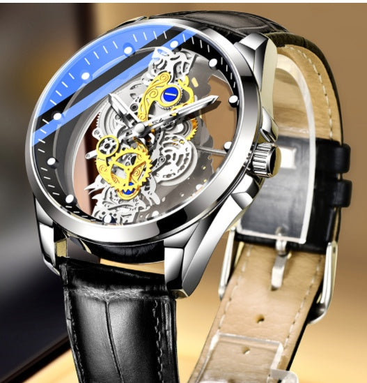 Skeleton Automatic Quartz Watch Gold Vintage