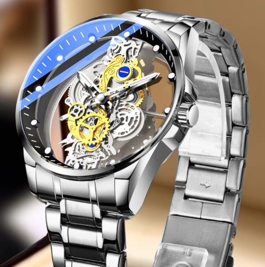 Skeleton Automatic Quartz Watch Gold Vintage