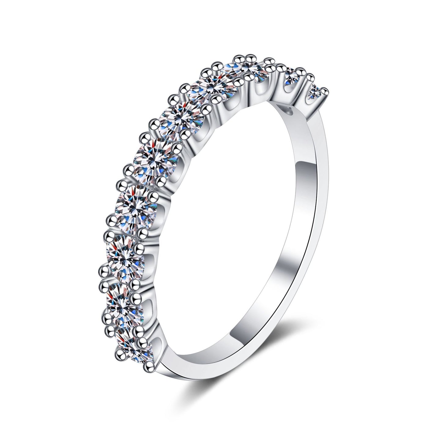 Sterling Silver Princess 1 Karat Moissanite Ring