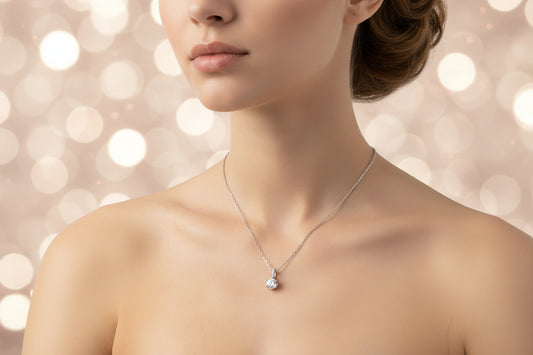 Shining Star Solitaire Moissanite Pendant Necklace - GuardianAngel Jewels