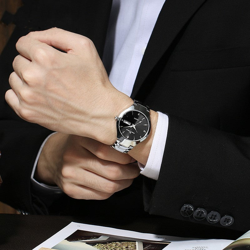 Luminous Couples Calendar Quartz Watch Set