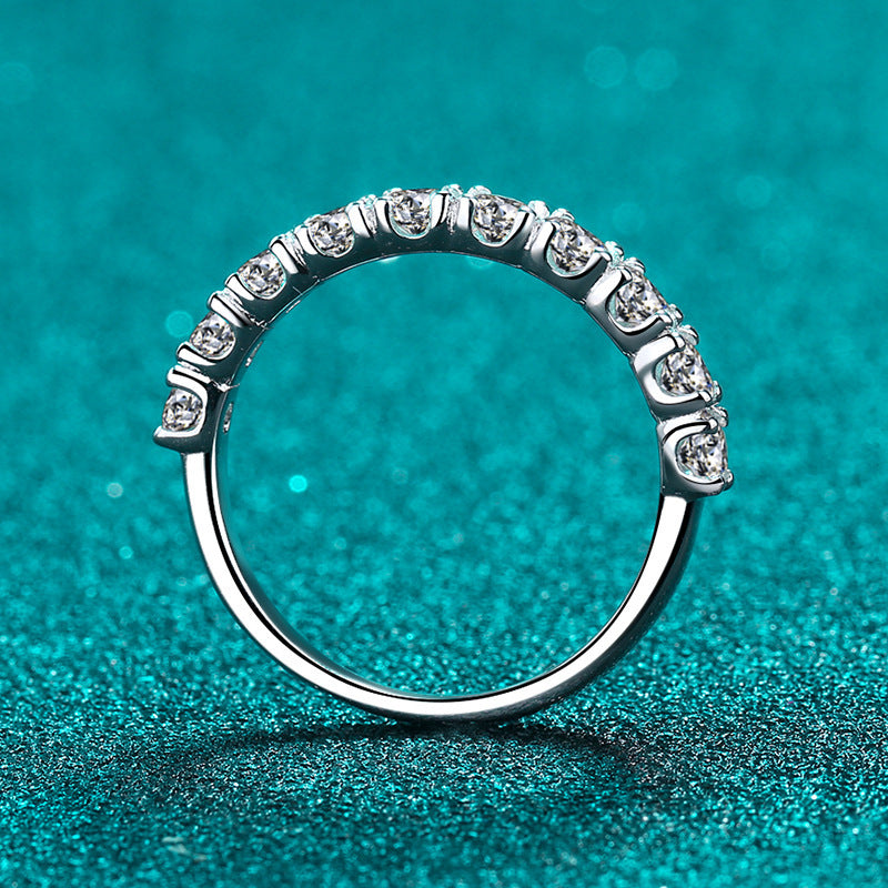 Sterling Silver Princess 1 Karat Moissanite Ring