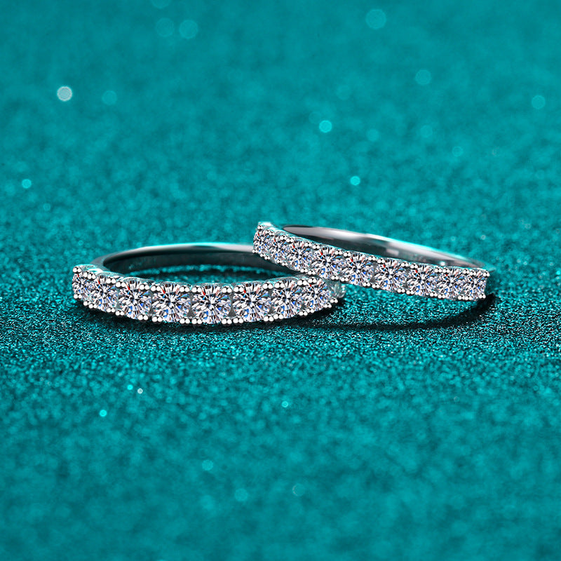 Sterling Silver Princess 1 Karat Moissanite Ring