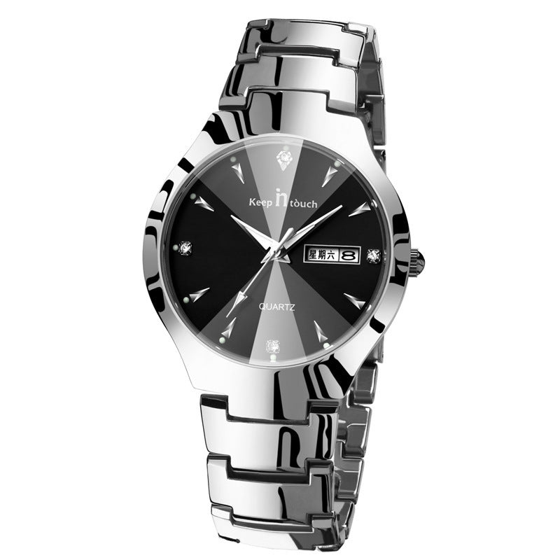 Luminous Couples Calendar Quartz Watch Set