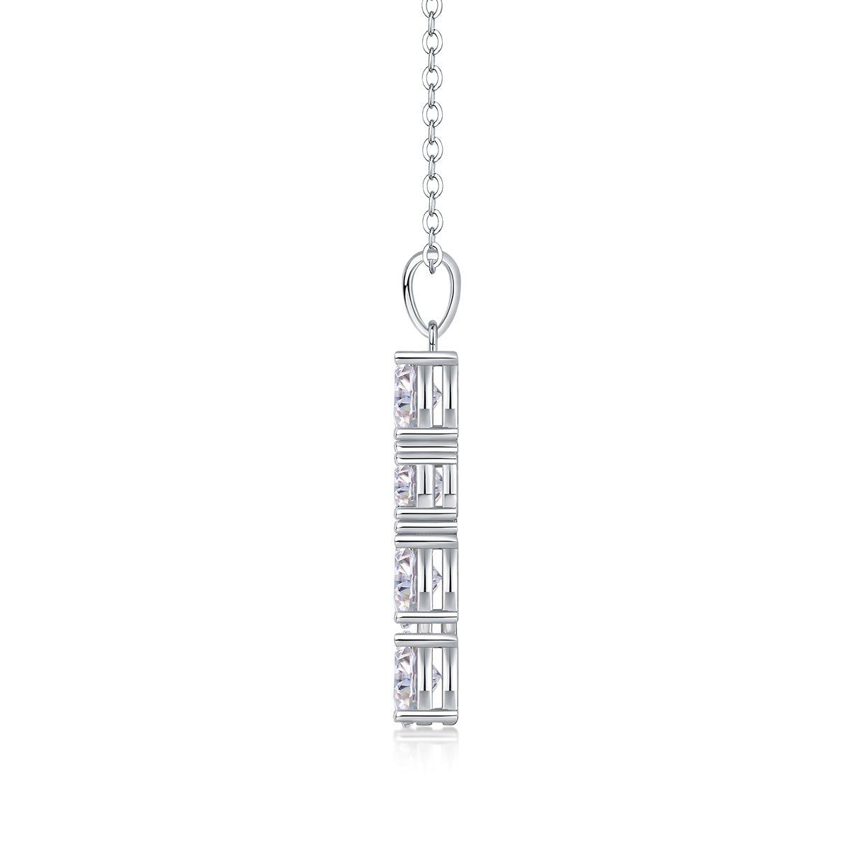 Soul Guidance - Fashionable Cross Jewelry Pendant Set With Moissanite S925 Sterling Silver And Platinum-plated Diamond, Moissanite Silver Jewelry