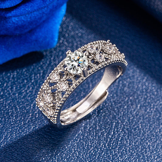 Color Moissanite Ring Women's Fashion All-matching