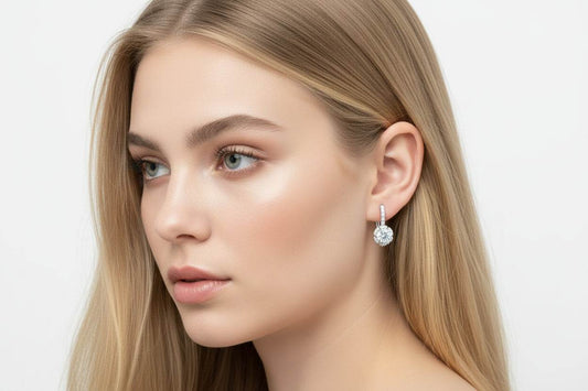 1 Carat Sterling Silver Moissanite Ear Clips - GuardianAngel Jewels