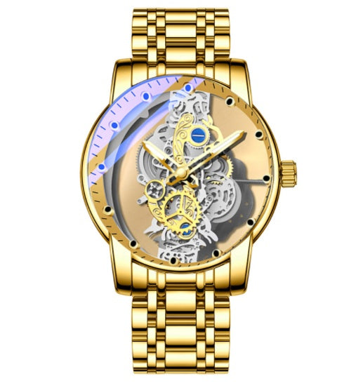 Skeleton Automatic Quartz Watch Gold Vintage
