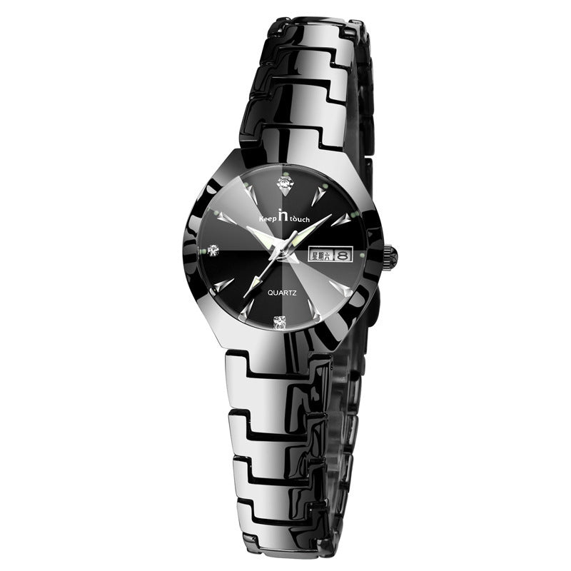 Luminous Couples Calendar Quartz Watch Set