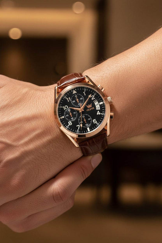 OLEVS Mens Luxury Luminous Quartz Waterproof Watch - GuardianAngel Jewels