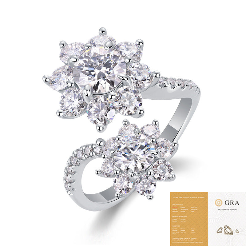 Open Ring Light Luxury High Sense Moissanite