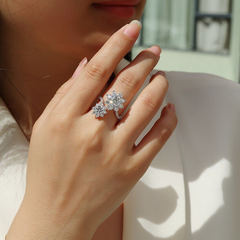 Open Ring Light Luxury High Sense Moissanite