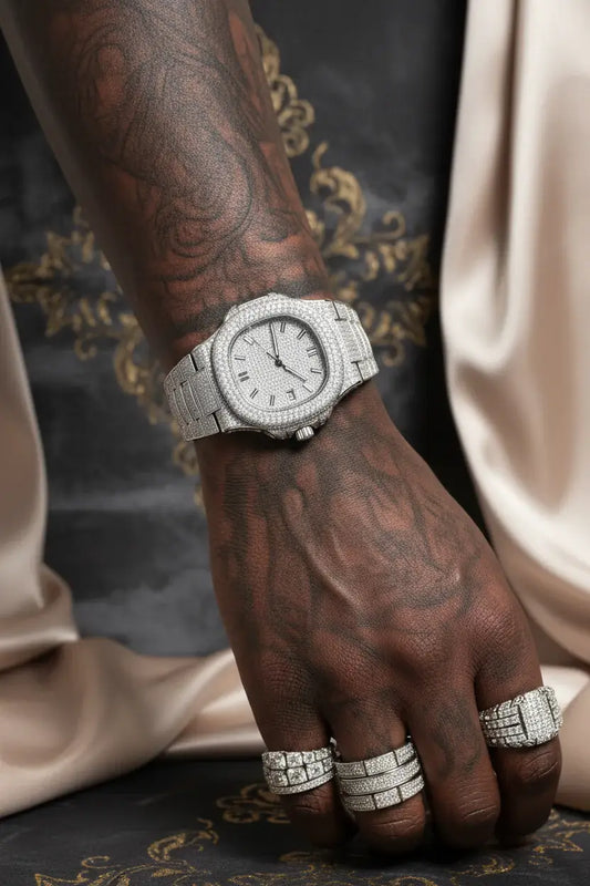 SEAKOSS Full Iced Out Moissanite Luxury Watch for Men - GuardianAngel Jewels