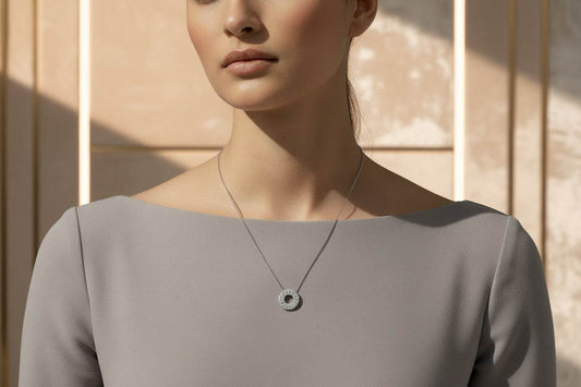 Solar Elegance - Moissanite Pendant Necklace Sterling Silver - GuardianAngel Jewels