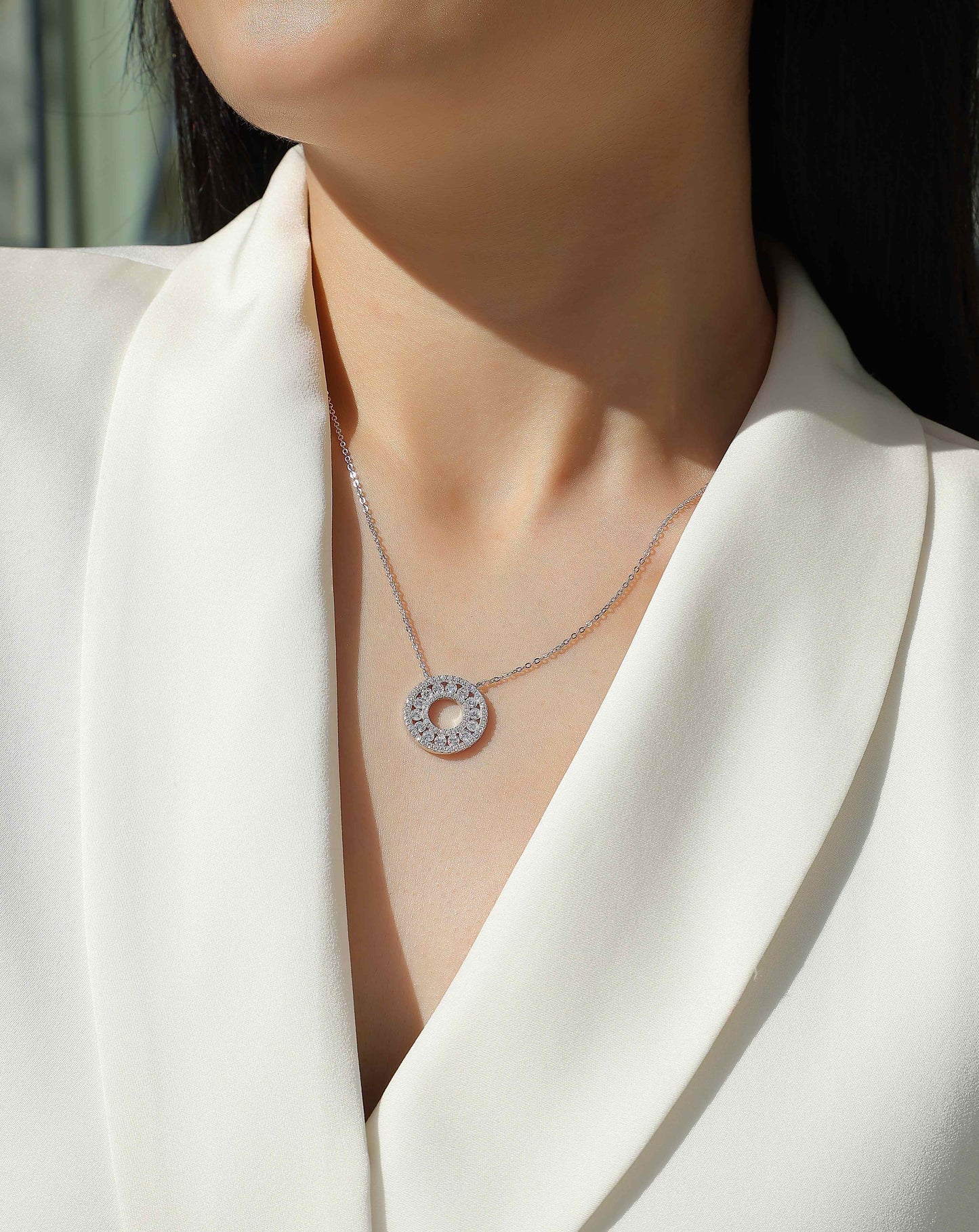 Elegant Solar Diamond Jewelry Pendant Set With Moissanite S925 Sterling Silver