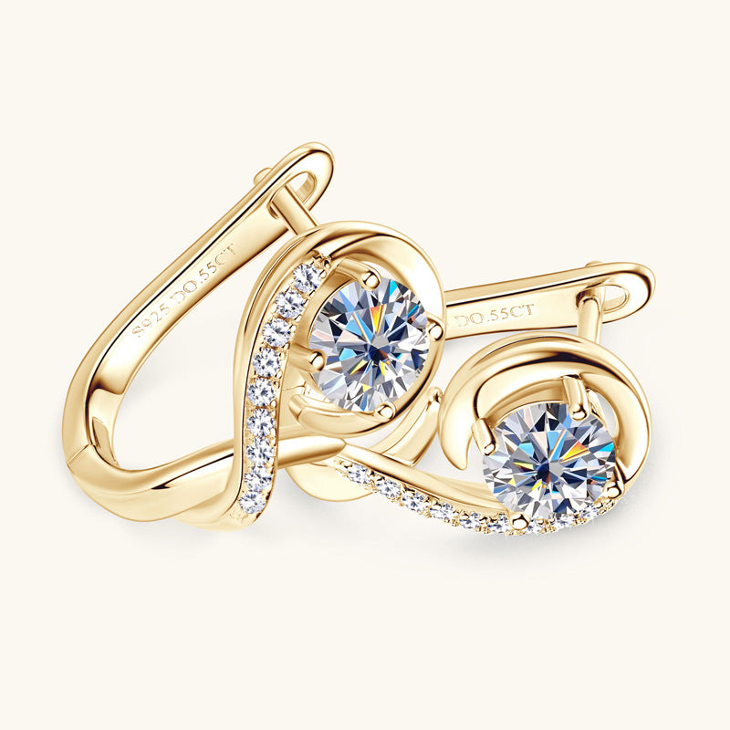 Women's Fashion Sterling Silver Moissanite Earrings