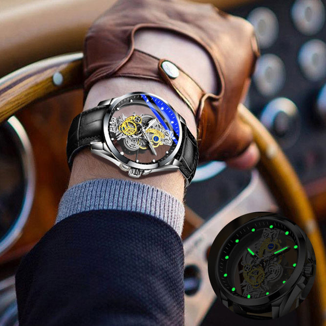 Skeleton Automatic Quartz Watch Gold Vintage