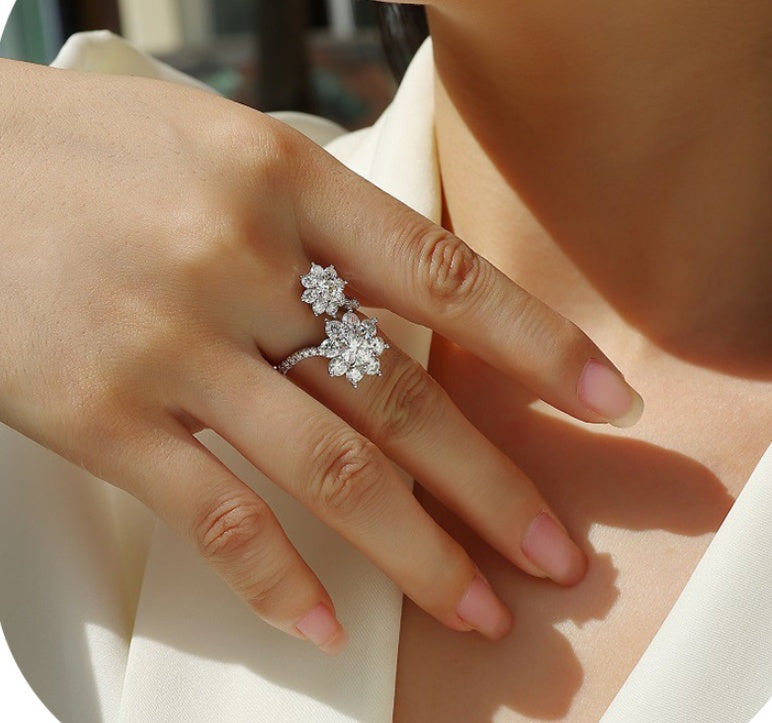 Open Ring Light Luxury High Sense Moissanite