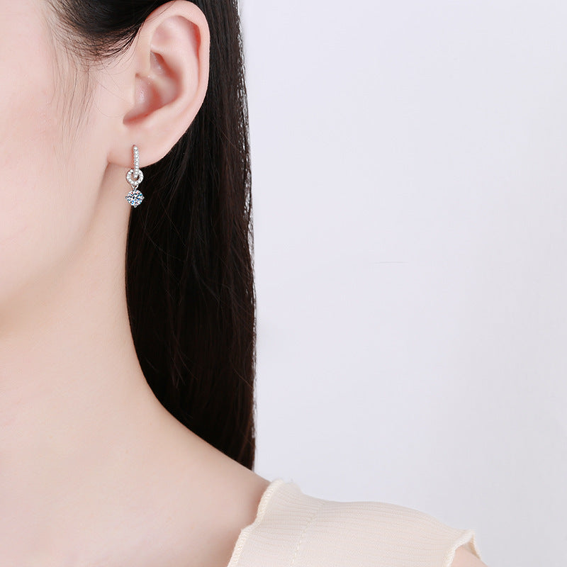 S925 Sterling Silver Moissanite Stud Earrings