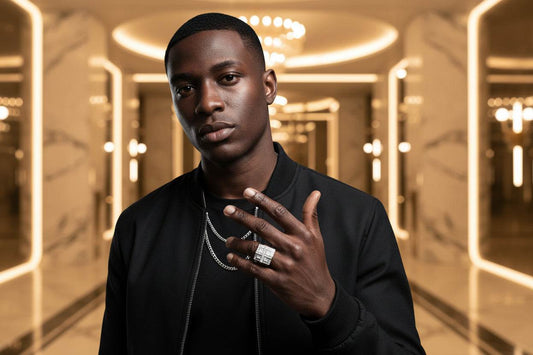 Squares - Mens Moissanite Luxury Ring Platinum Plated - GuardianAngel Jewels