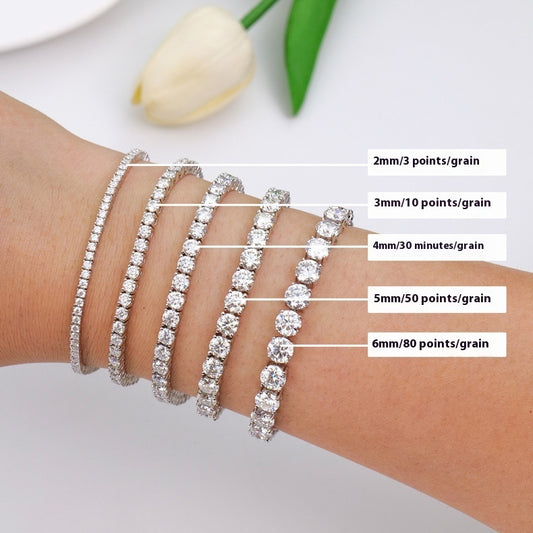 2-6mm Full Set Moissanite Girl S925 Silver Ao Advanced Design Bracelet