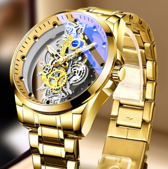 Skeleton Automatic Quartz Watch Gold Vintage
