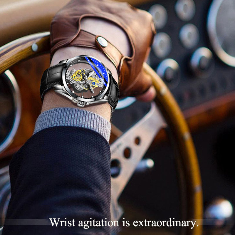 Skeleton Automatic Quartz Watch Gold Vintage