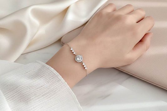 1 Carat White Gold Moissanite Bracelet - GuardianAngel Jewels