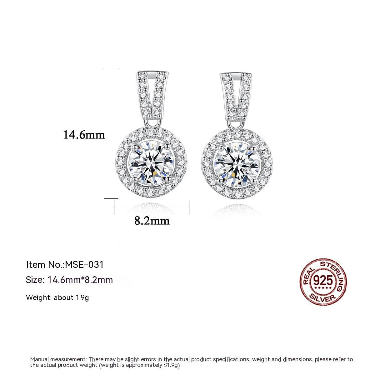 1 Carat Moissanite Round Halo Earrings - GuardianAngel Jewels