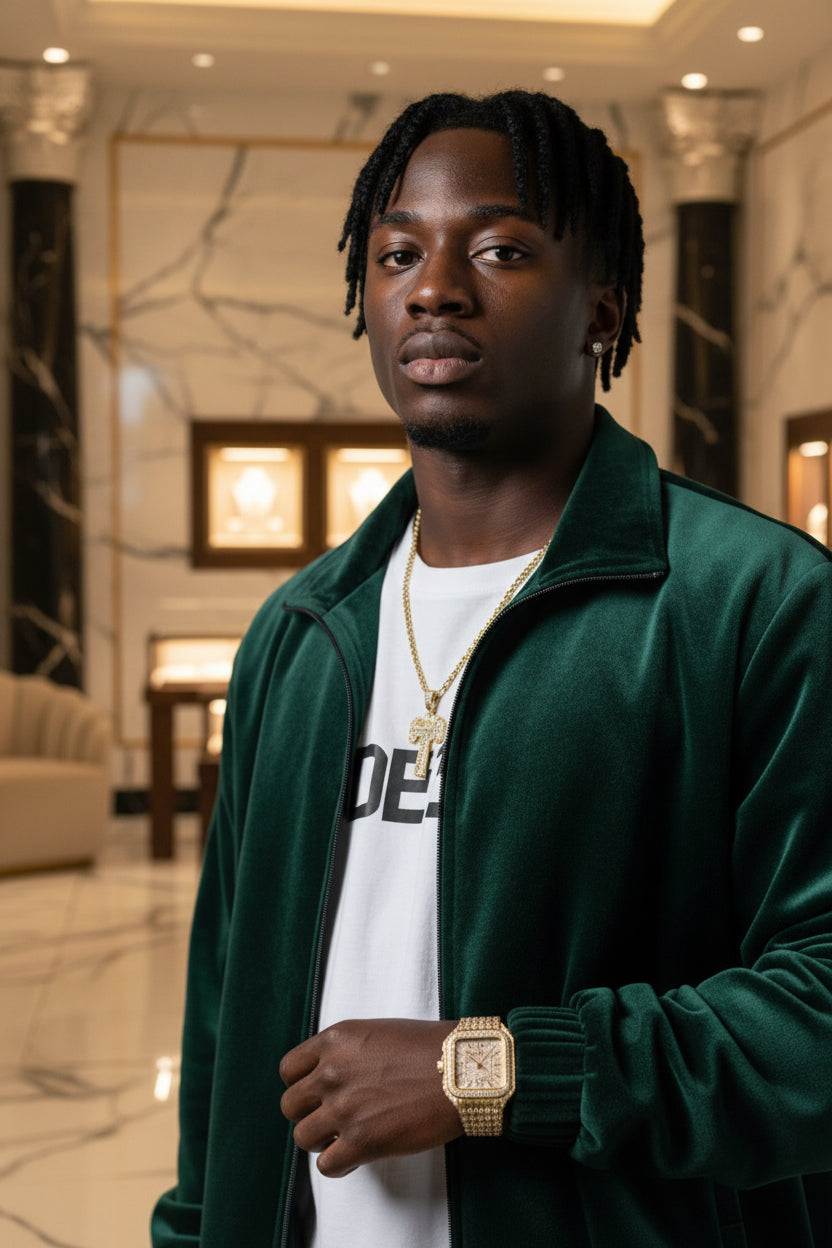 Iced Out - Square Faced Roman Numerals Moissanite Watch - GuardianAngel Jewels