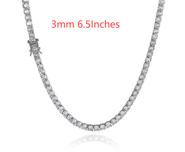 Single Row Tennis Chain - Moissanite Sterling Silver - GuardianAngel Jewels