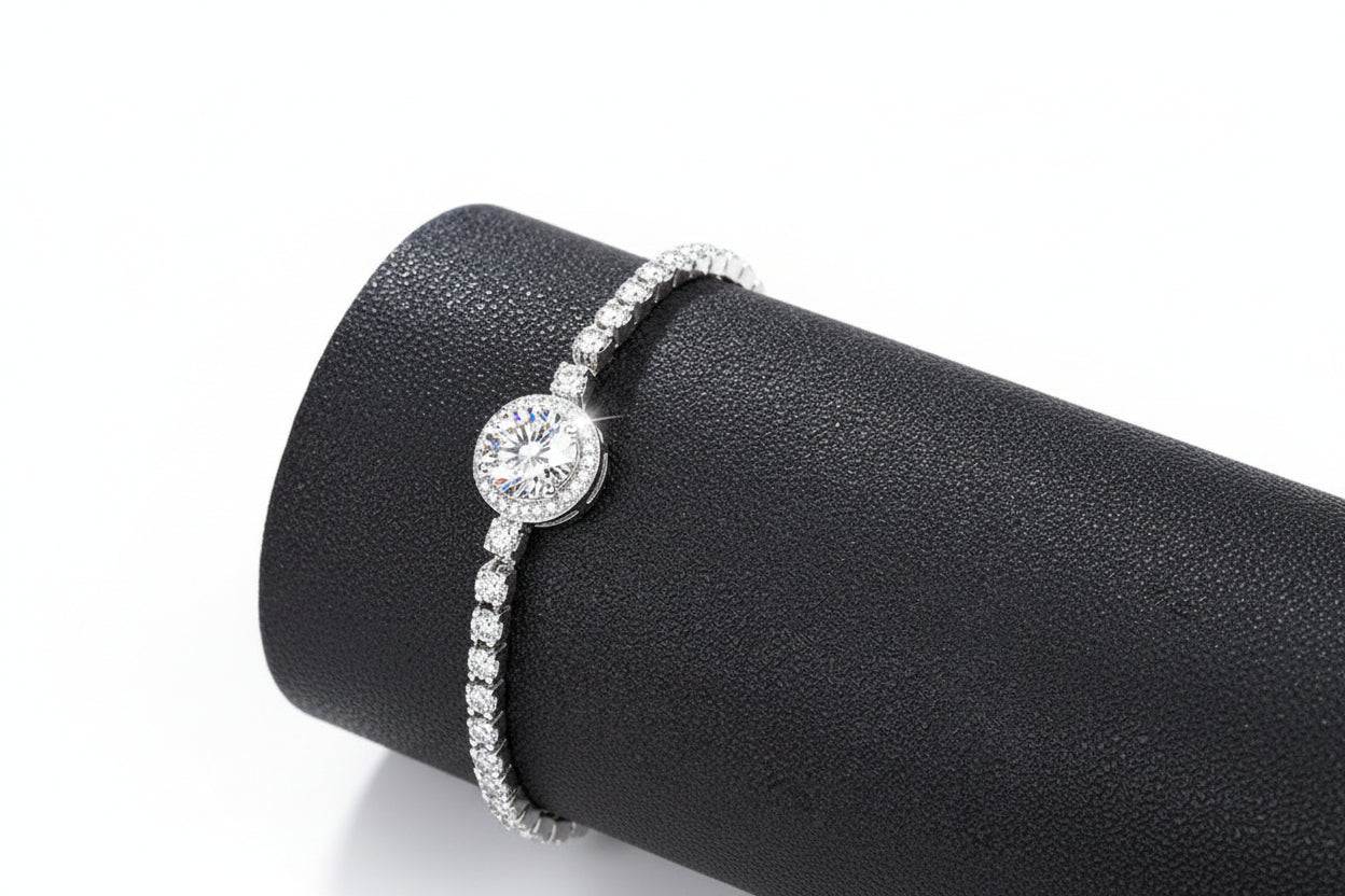 Round Starry Moissanite Tennis Bracelet - GuardianAngel Jewels