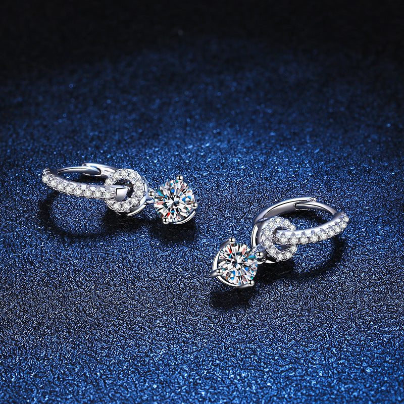 S925 Sterling Silver Moissanite Stud Earrings