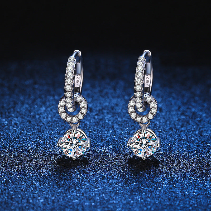 S925 Sterling Silver Moissanite Stud Earrings