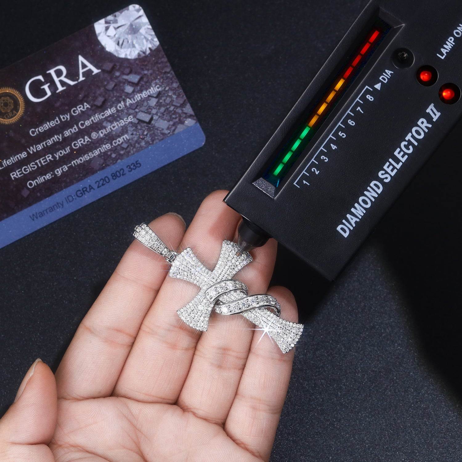 GRA Certified Timeless Moissanite Pendant Platinum Plated - GuardianAngel Jewels