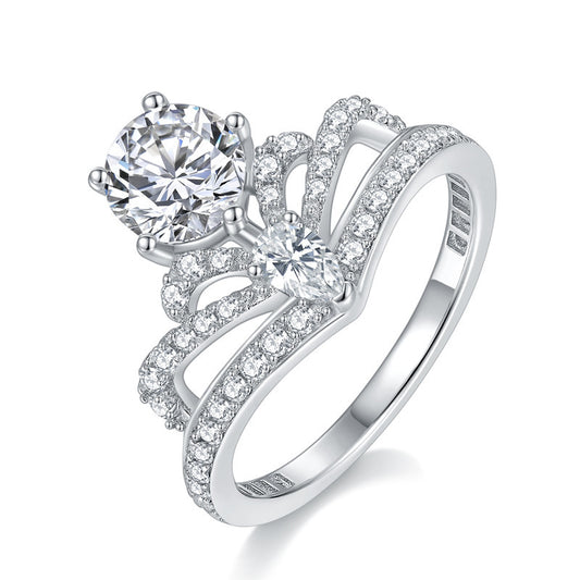 Princess Jasmine - Moissanite Crown Women's Ring - GuardianAngel Jewels