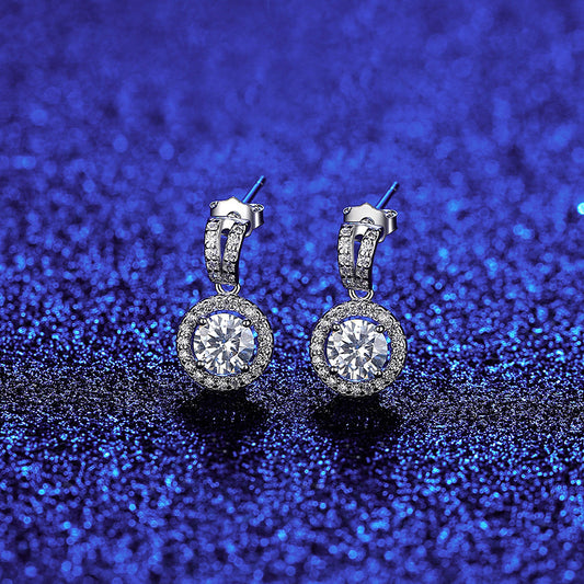 Moissanite Earrings S925 Sterling Silver Stud Earrings