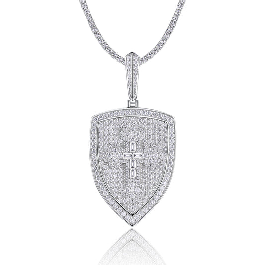 GRA Certified Starlight Shield Moissanite Platinum Pendant - GuardianAngel Jewels