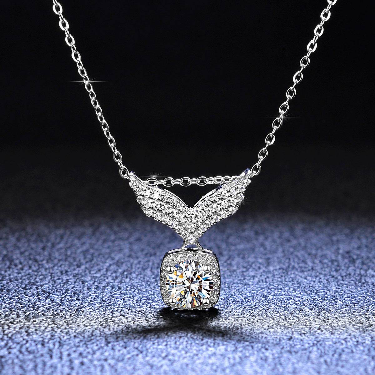 Day Dreamer- Moissanite Pendant Necklace Sterling Silver - GuardianAngel Jewels