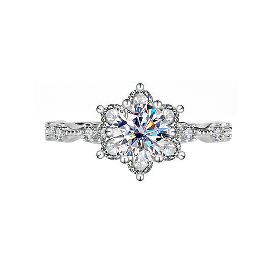 Radiant 1 Carat Moissanite Stone Ring D Color - GuardianAngel Jewels