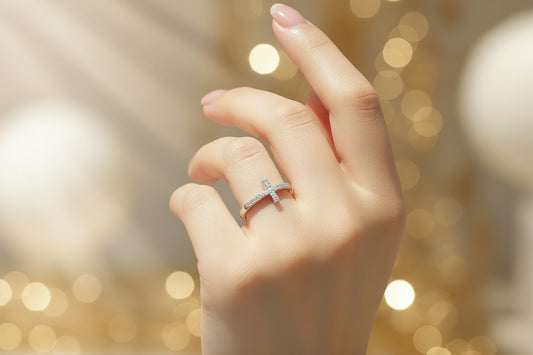 The King's Light - Moissanite Ring Sterling Silver Platinum Plated - GuardianAngel Jewels