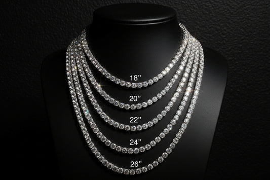 Single Row Tennis Chain - Moissanite Sterling Silver